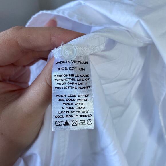 HILL HOUSE The Francesca Top White Size Small Cotton Babydoll Relaxed - Picture 5 of 6